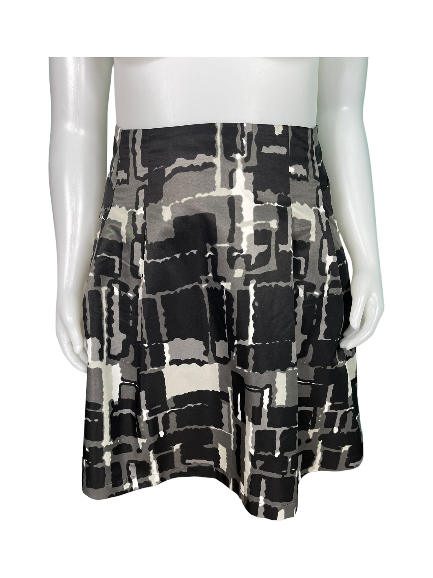 Black & Grey Abstract Patterned Dress Skirt