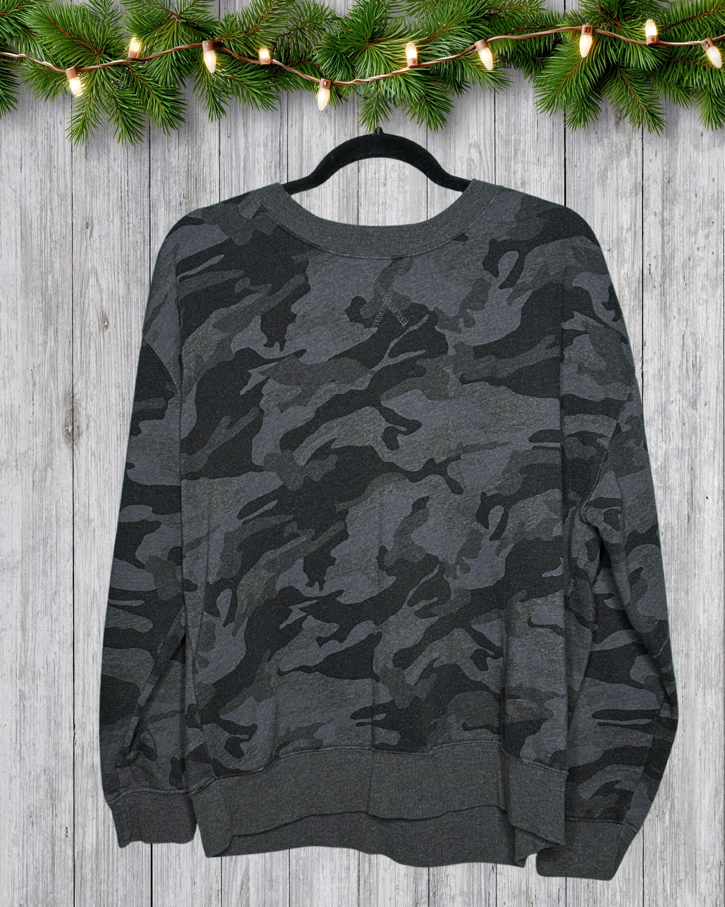Dark Grey Army Patterned Crewneck Sweatshirt