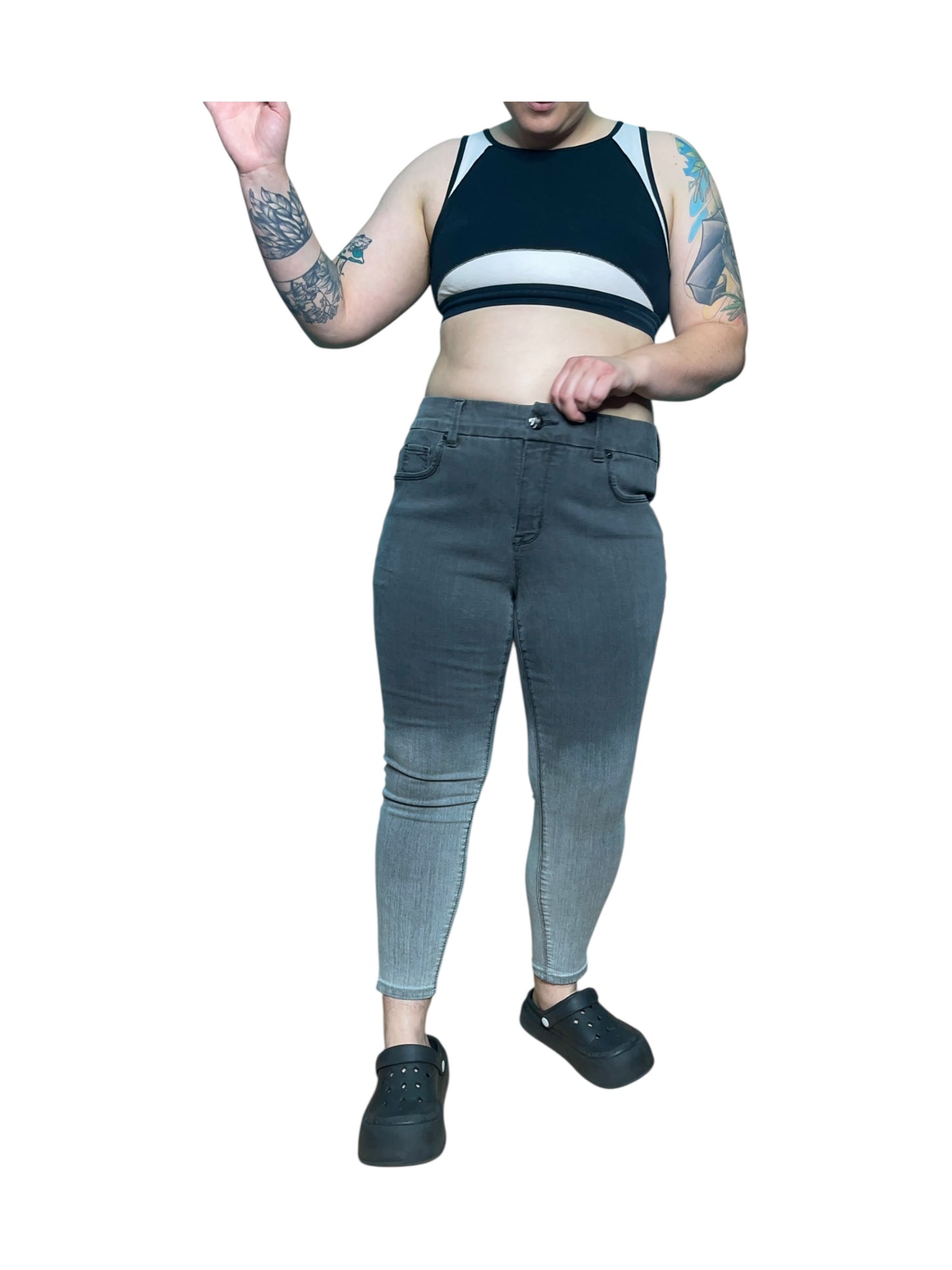 Dark Grey to Light Grey Ombre Jeans