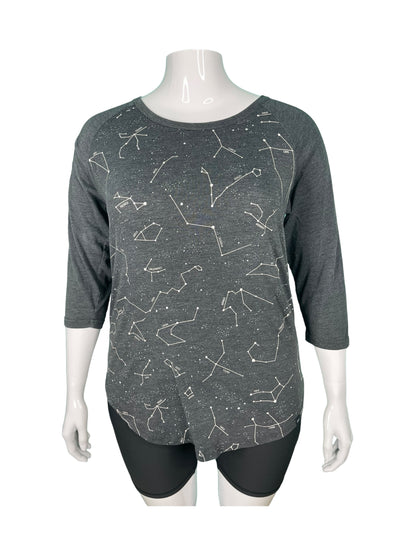 Grey Constellation 3/4 Sleeve Top (XL)