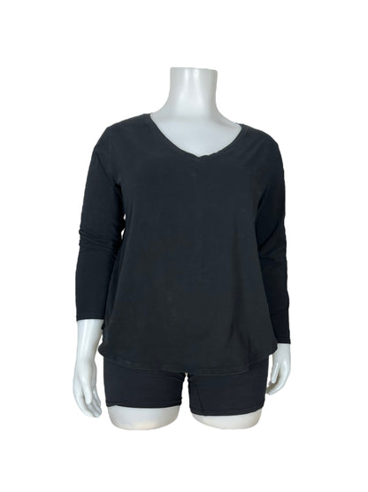 Black V-Neck Long Sleeved Shirt