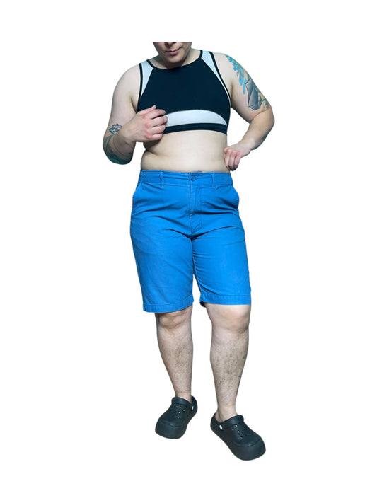 Blue Knee Length Shorts