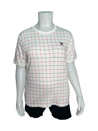 White, Navy and Red Short Sleeved T-Shirt