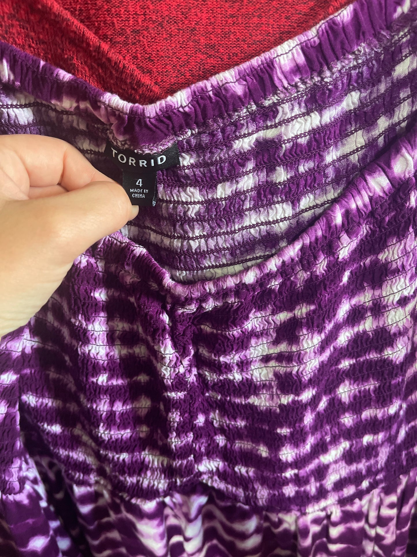 Purple off the Shoulder Tye Dye Dress