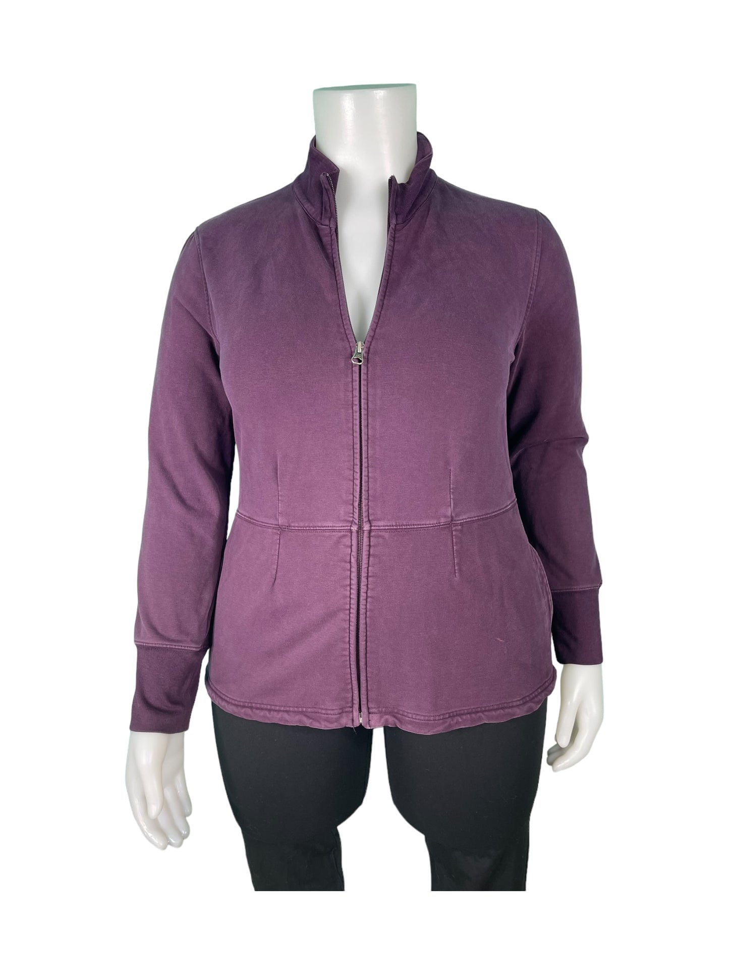 Purple Long Sleeved Zipper Sweater