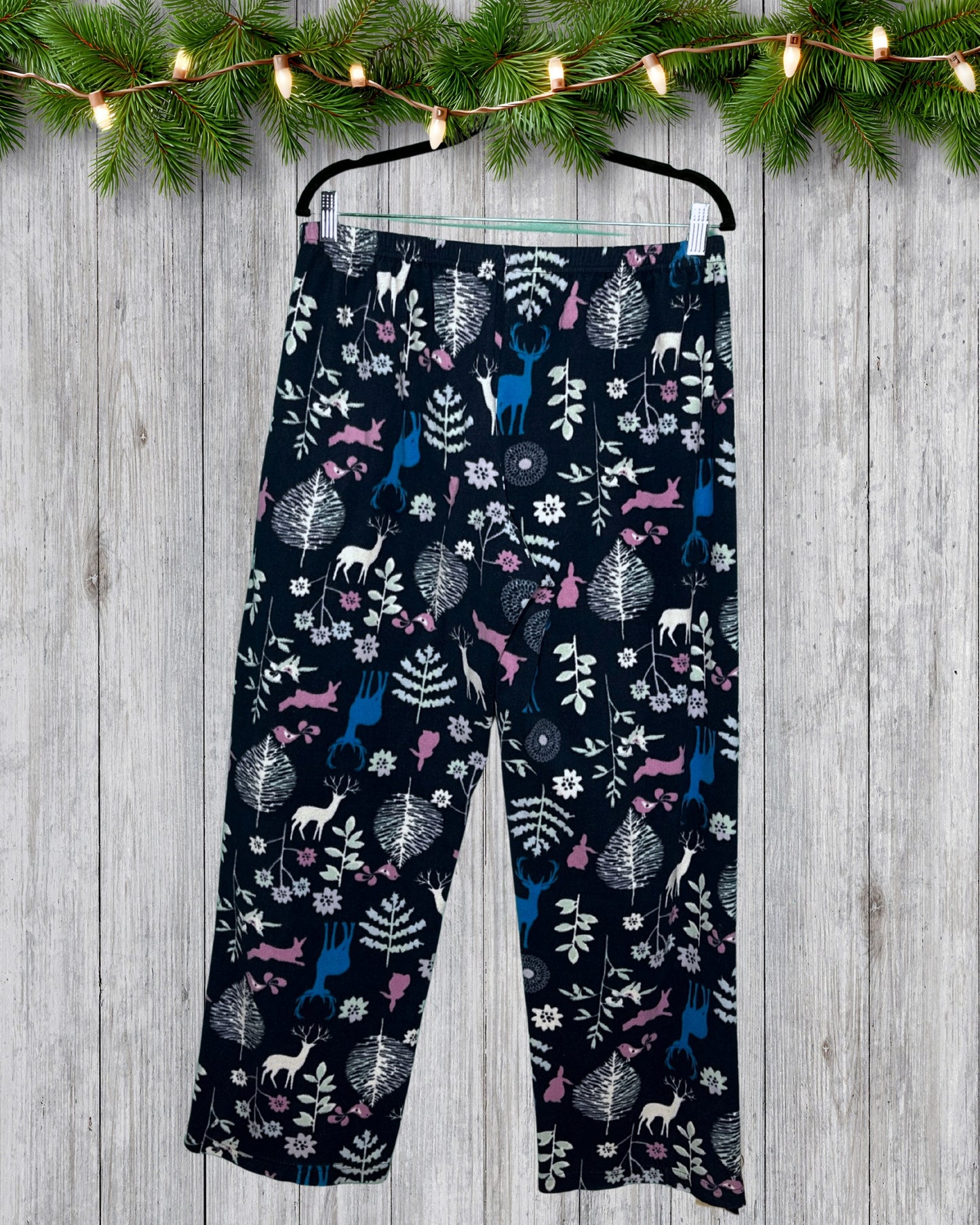 Navy Blue Winter Patterned PJ Pants
