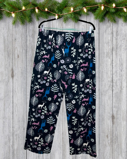Navy Blue Winter Patterned PJ Pants