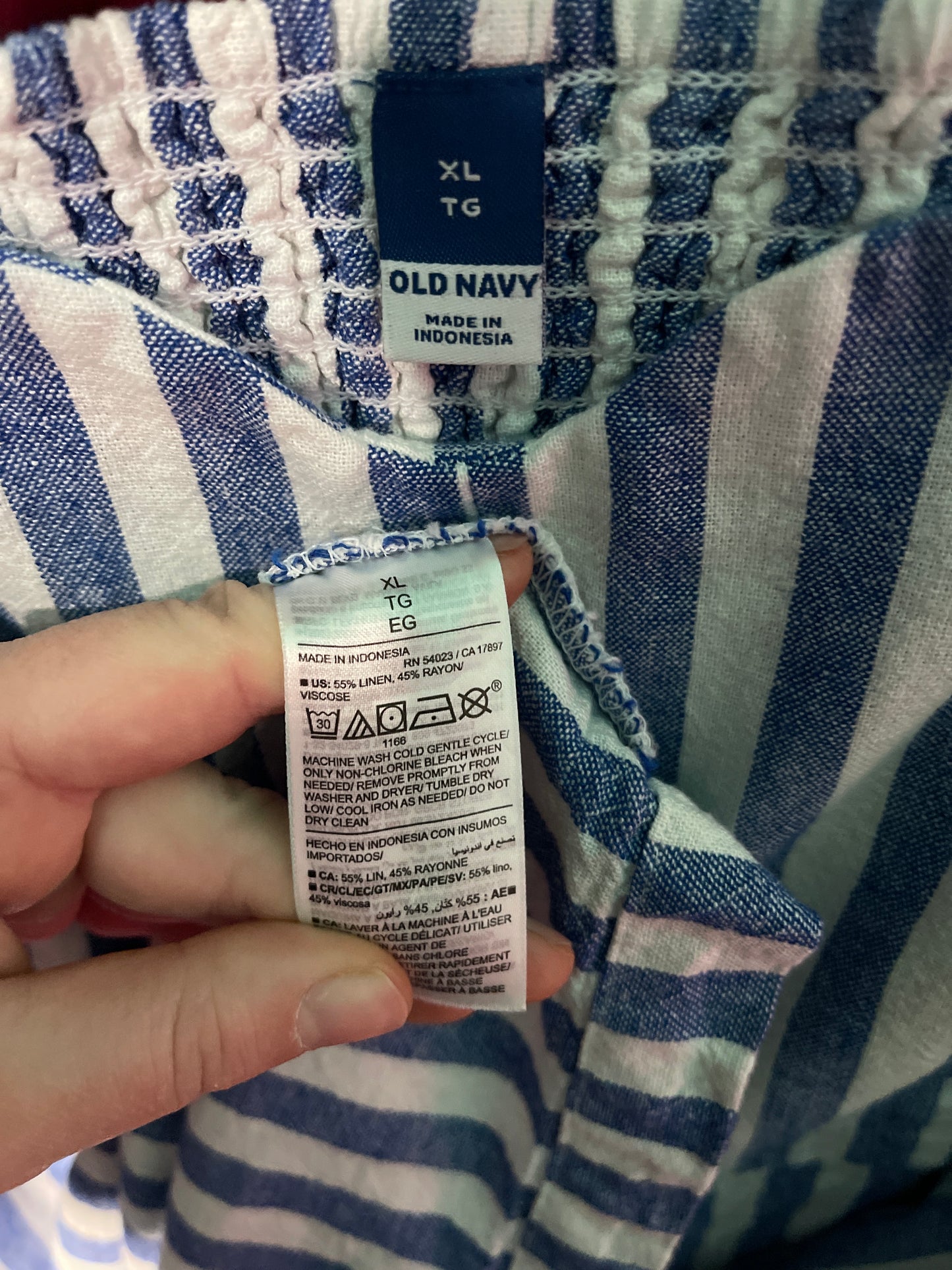 Baby Blue & White Vertical Striped Sleeveless Dress