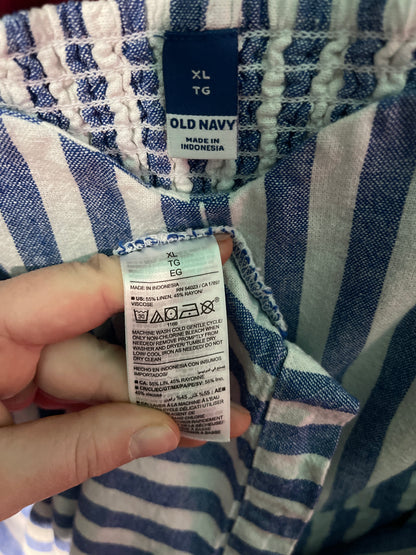 Baby Blue & White Vertical Striped Sleeveless Dress