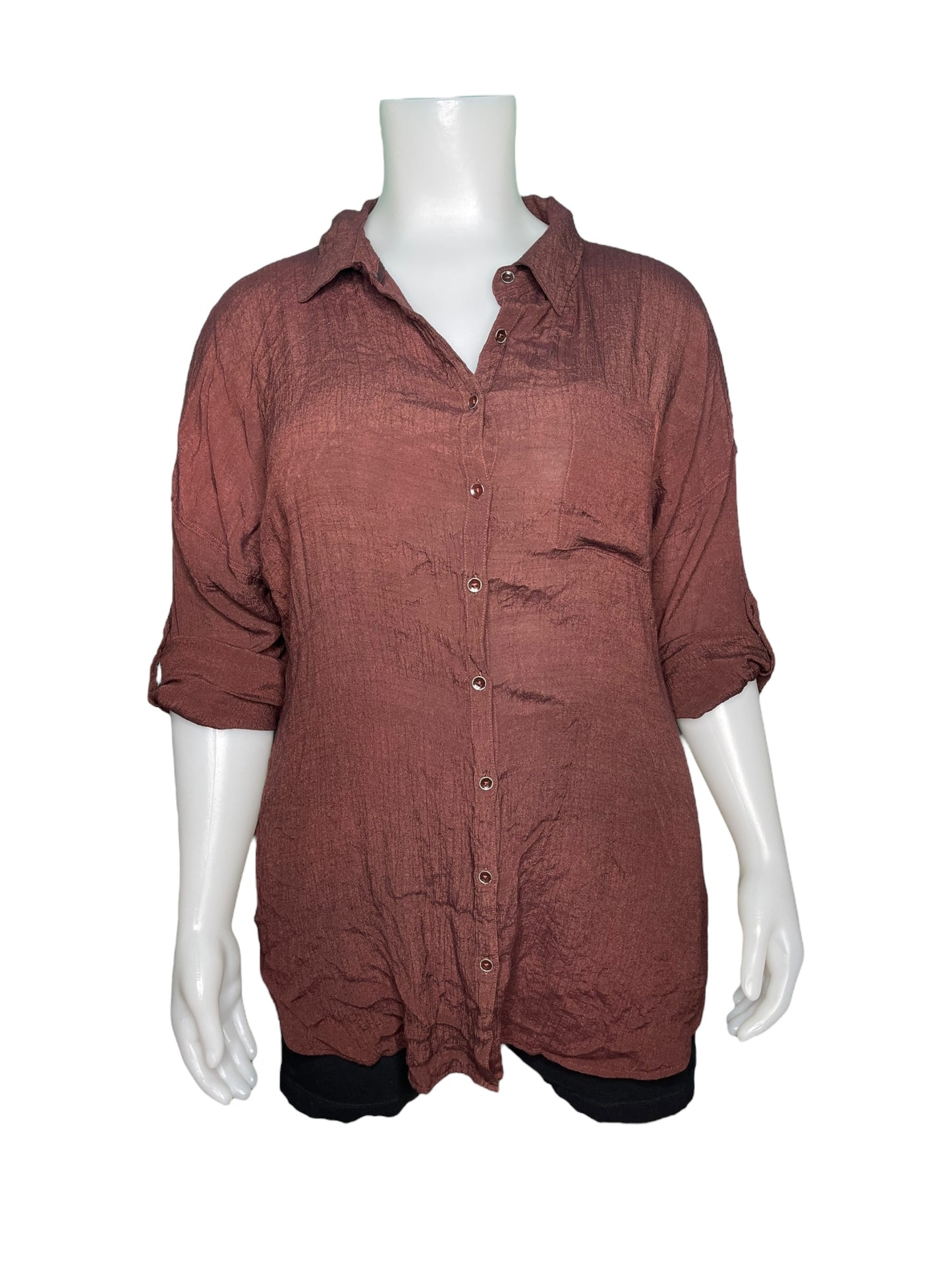 Burgundy Button Up Blouse