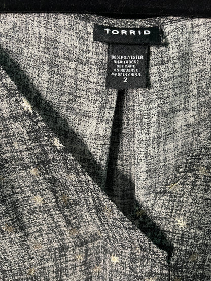 Grey V-Neck Sleeveless Blouse