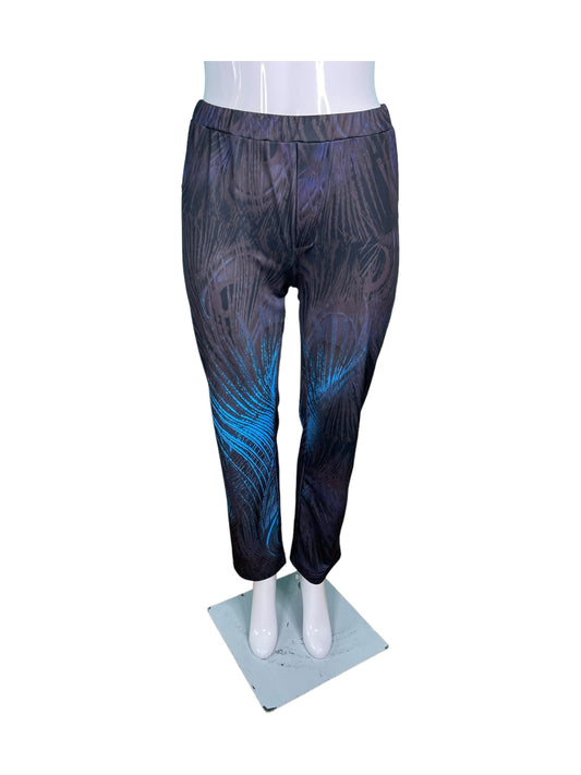 Blue Abstract Patterned Leggings