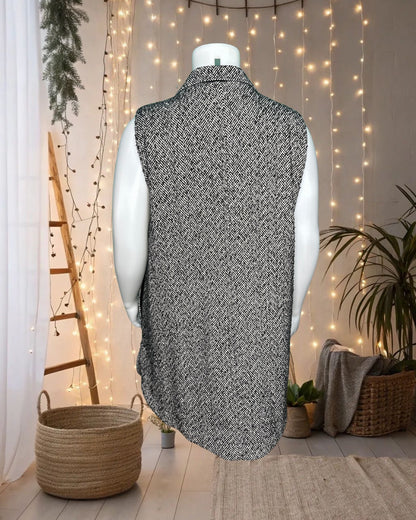 Black & White Vest Jacket Dress