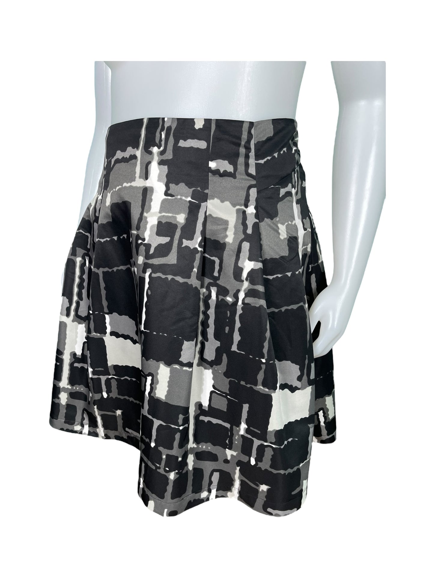 Black & Grey Abstract Patterned Dress Skirt