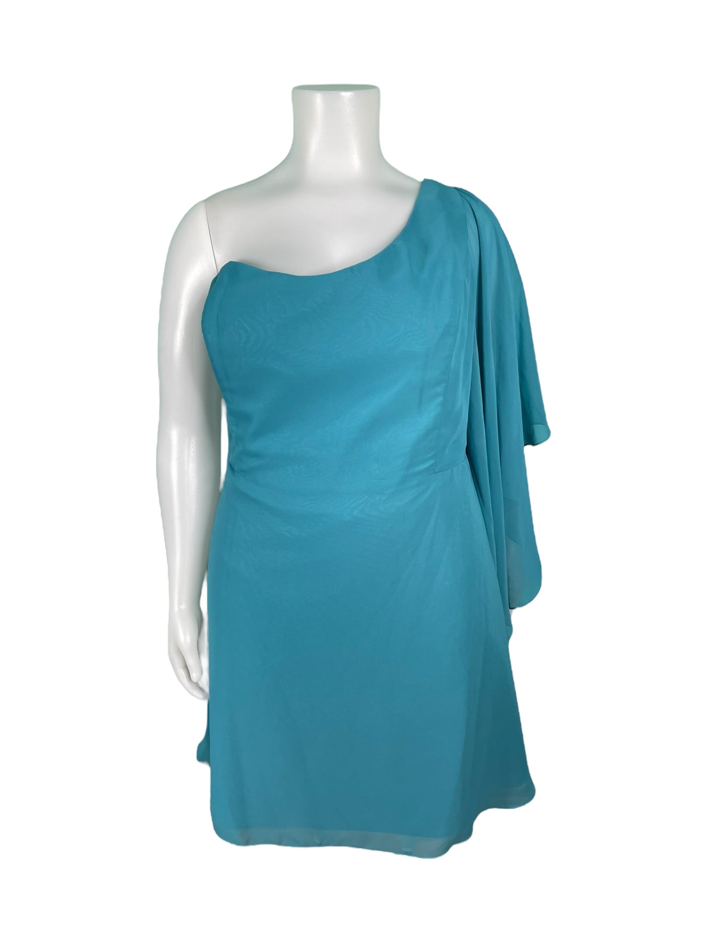 Teal One Shoulder Dress