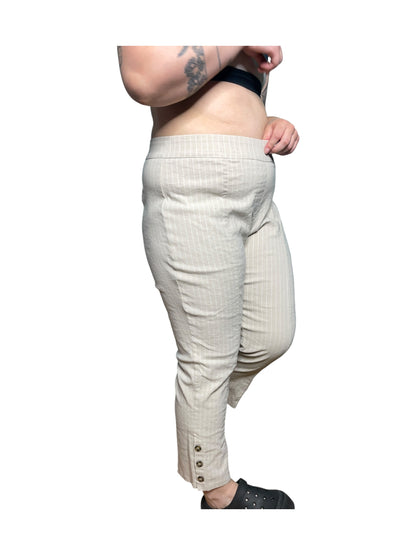 Cream Vertical Striped Pants