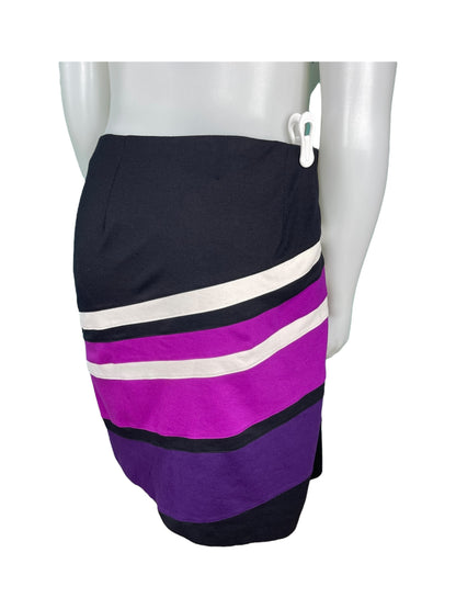 Black, Pink, Purple & White Pencil Skirt