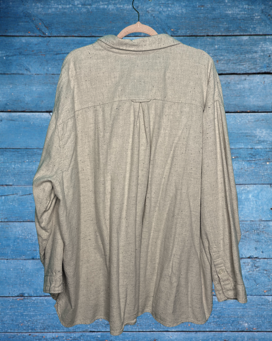 Tan w/ Small Colourful Speckle Long Sleeved Button Up Shirt