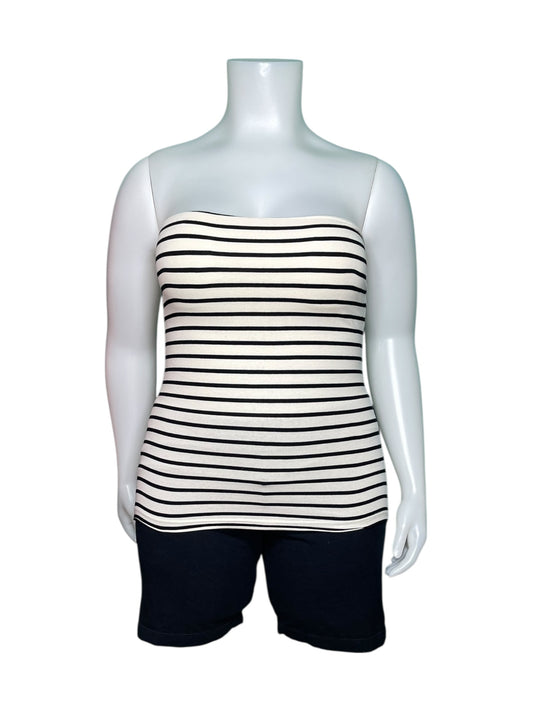Cream & Black Tube Top