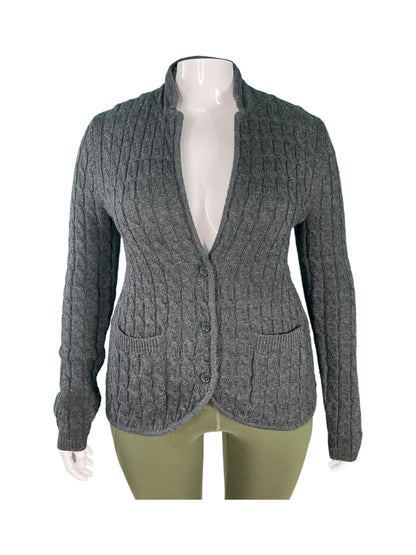 Grey London Sleeved Knit Cardigan Blazer (L)