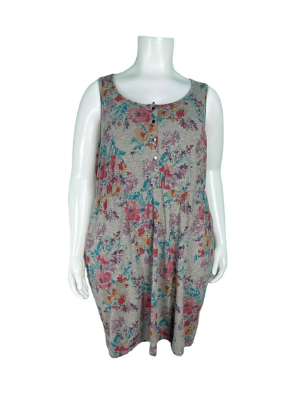 Grey Floral Sleeveless Dress (4)