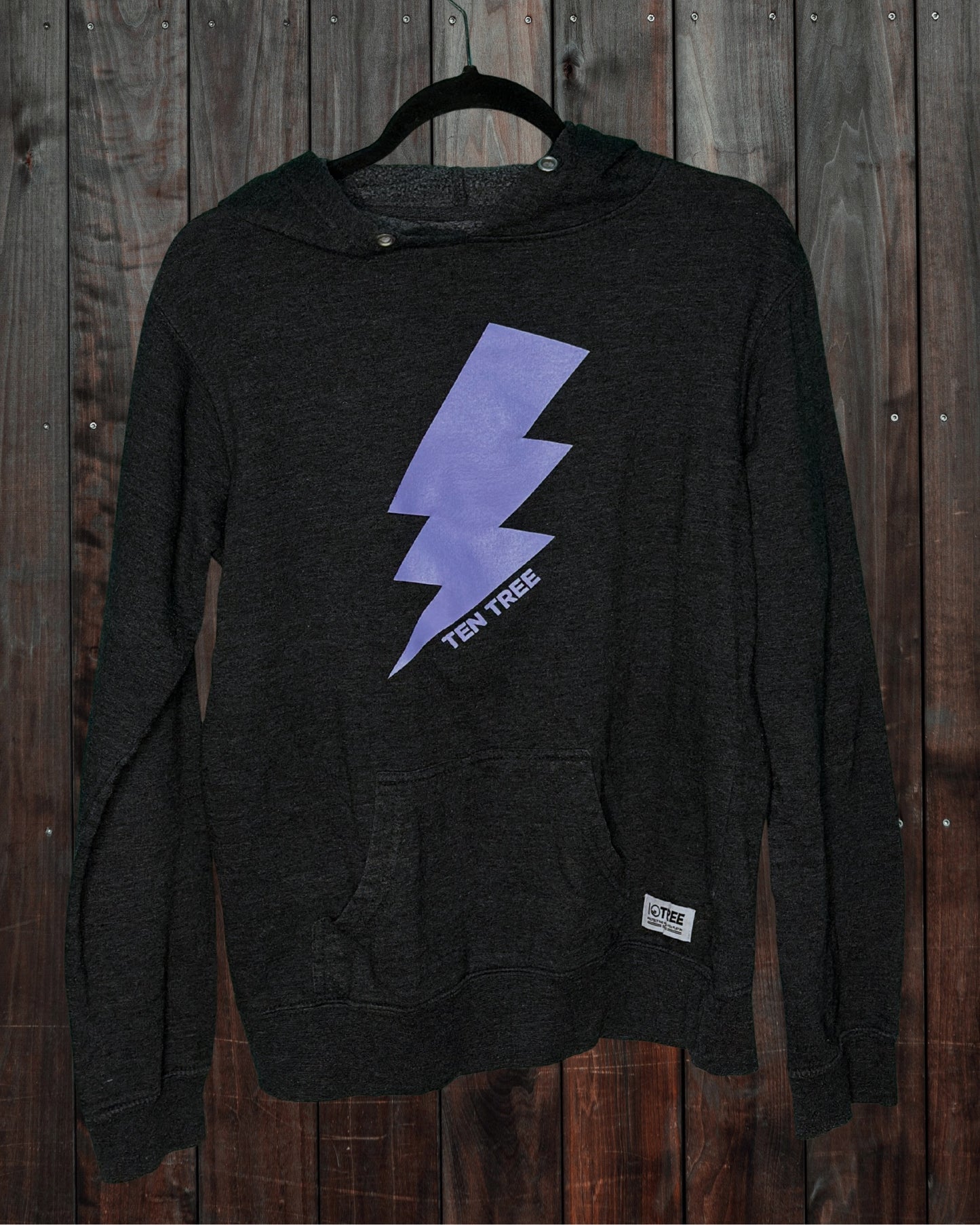 Dark Grey with Purple Thunderbolt Graphic Hoodie