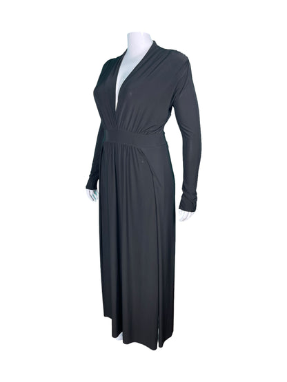 Black Long Sleeved Fitted w/ Split Dress