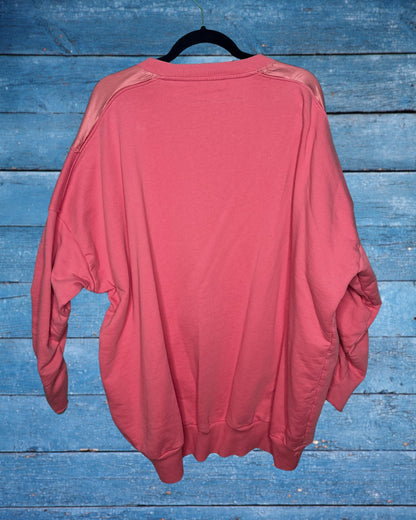 Pink Satin Front Crewneck Jumper