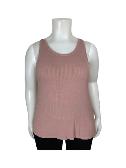 Pink Ribbed Tank Top