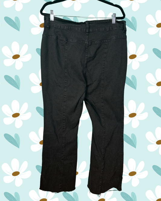 Black 2 Button Jeans