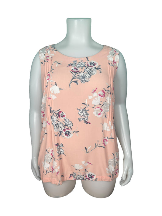 Pink Floral Sleeveless Top