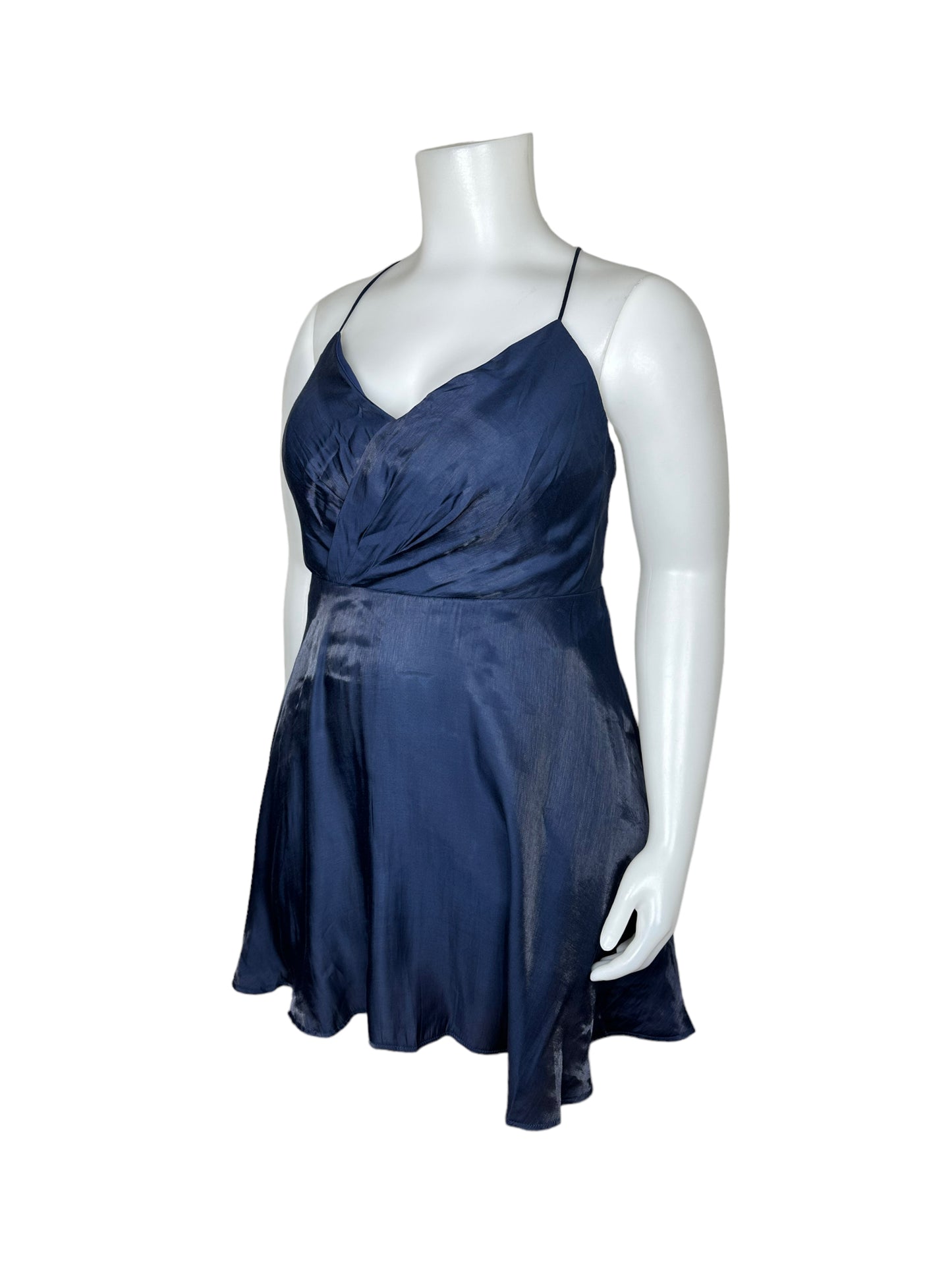 “Fashion Nova” Navy Blue Cross Back Spaghetti Strap Dress (1X)