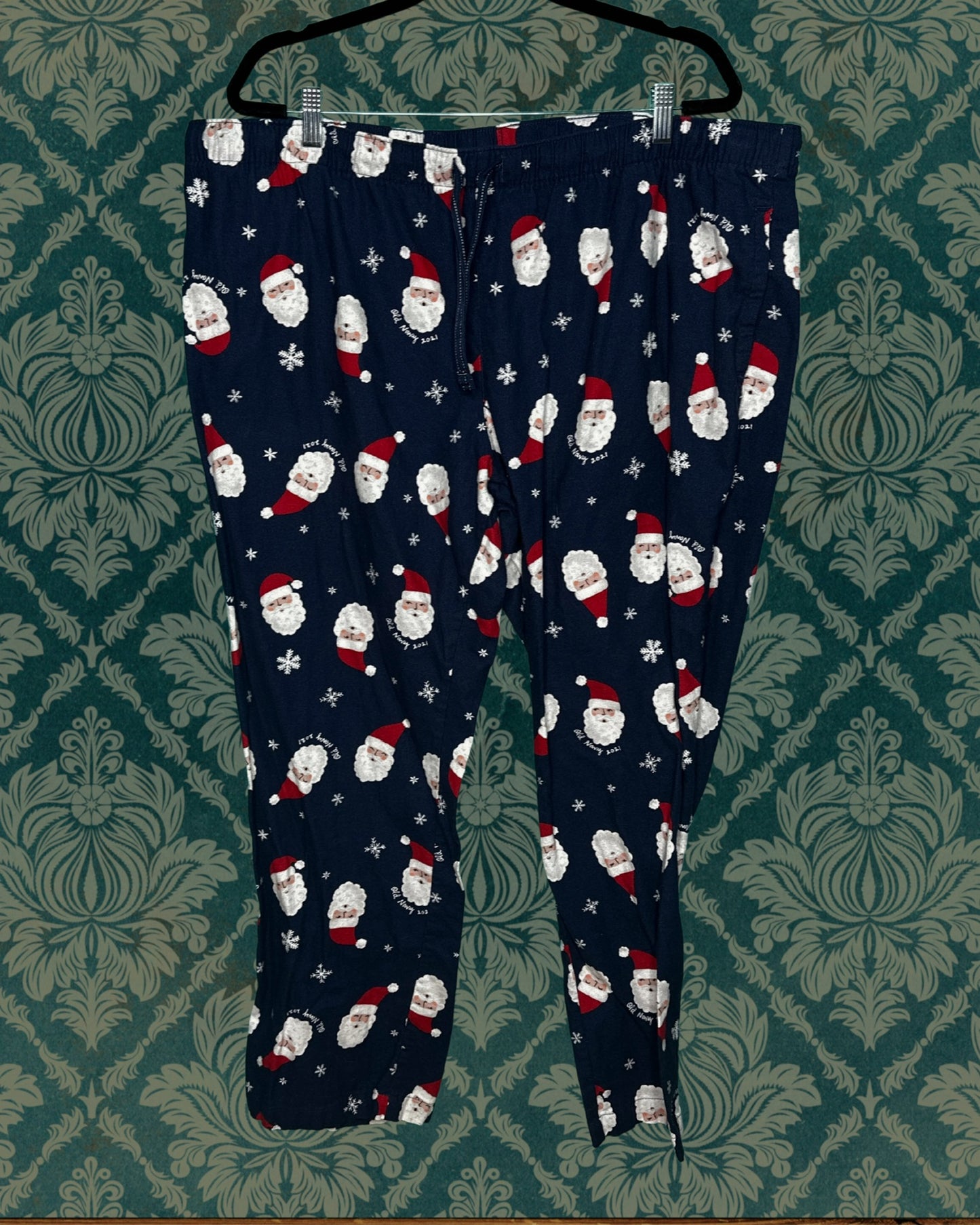 Navy Blue w/ Santa Clause Patterned PJ Pants