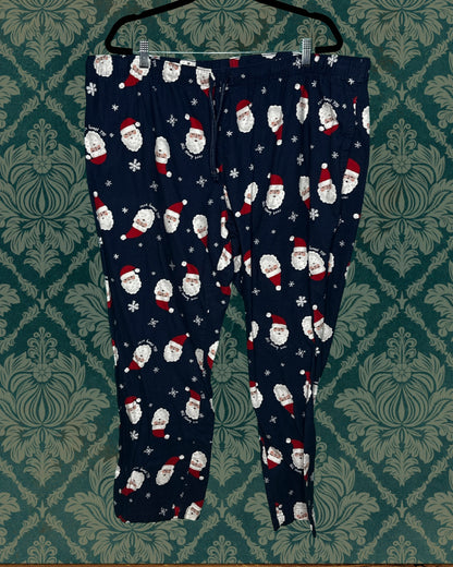Navy Blue w/ Santa Clause Patterned PJ Pants