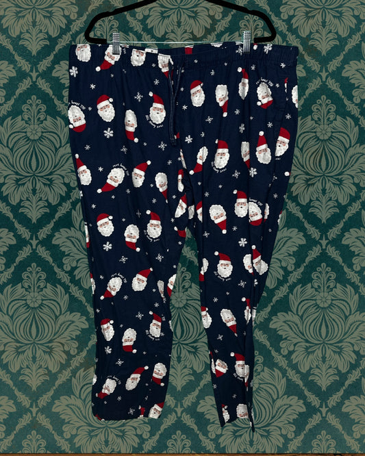 Navy Blue w/ Santa Clause Patterned PJ Pants