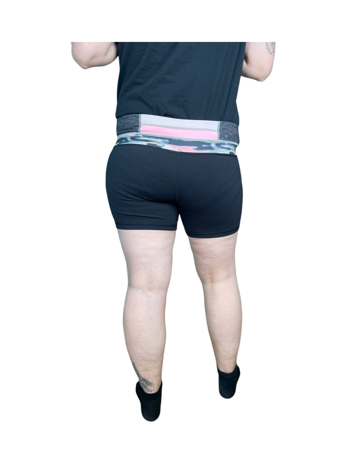 Black Workout Shorts with Pink Trim