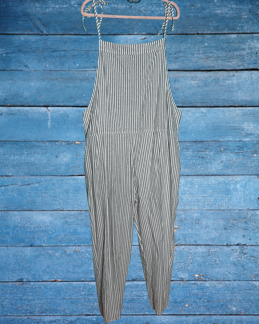 Grey and Cream Tie Jumpsuit
