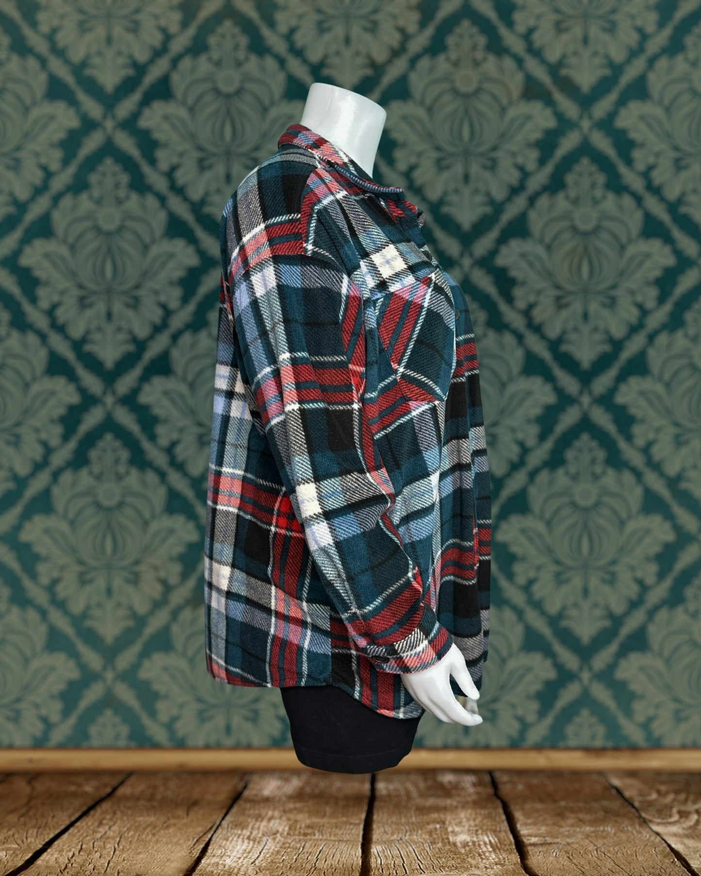 Green, Blue, Red w/ White Plaid Shacket