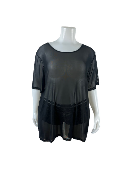 Black Mesh T-shirt  Dress (4X)