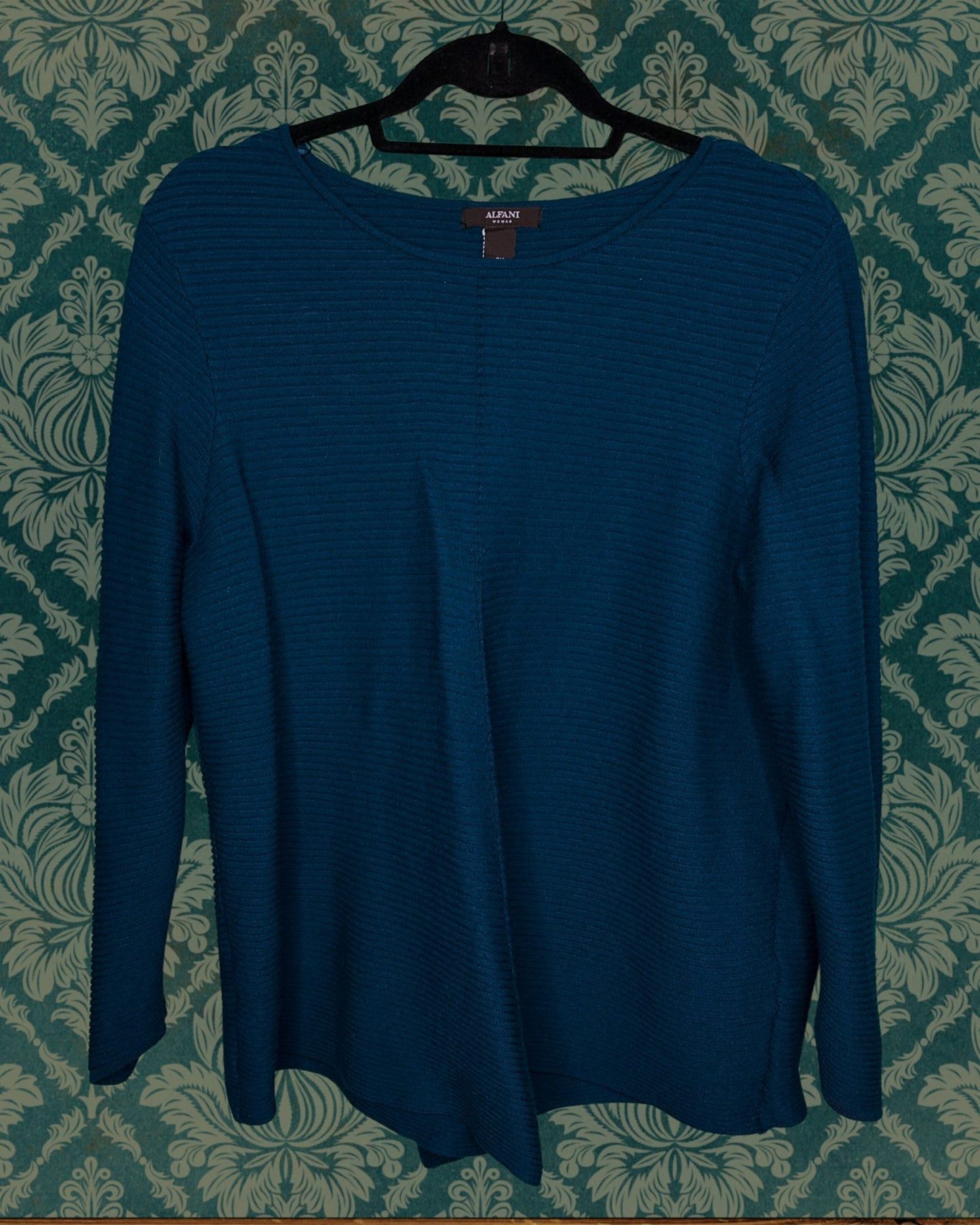 Navy Ripple Long Sleeved Jumper