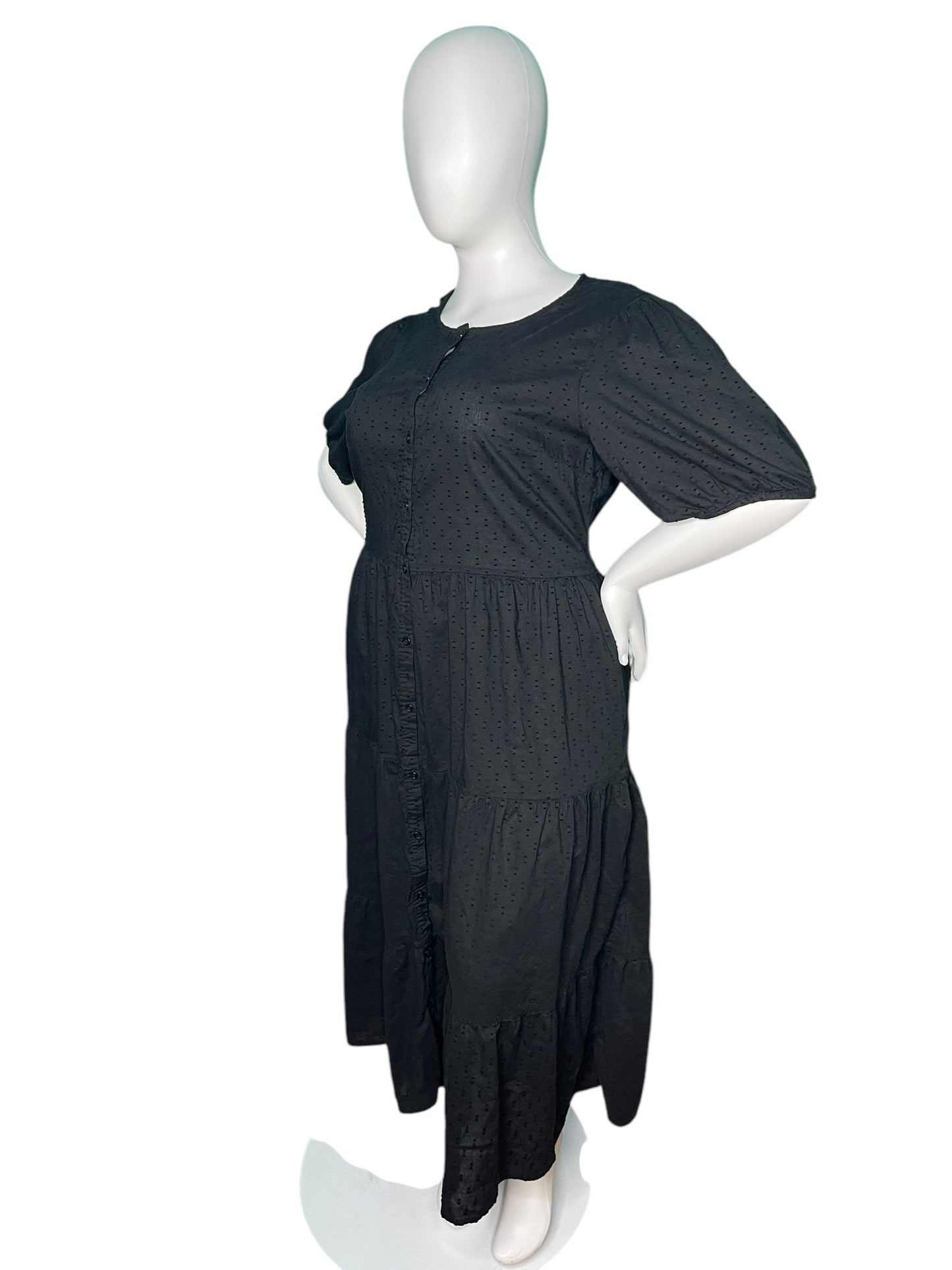 Black 3/4 Sleeved Dress w/ Button detail