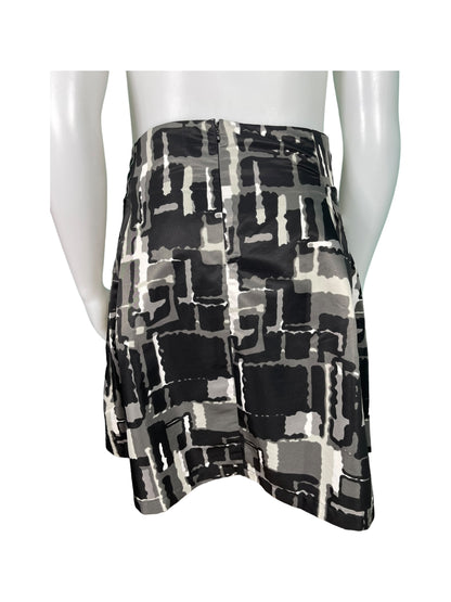 Black & Grey Abstract Patterned Dress Skirt