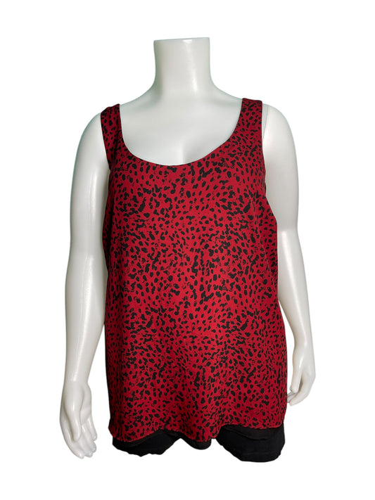 Red/Black Reversible Leopard Print Cami