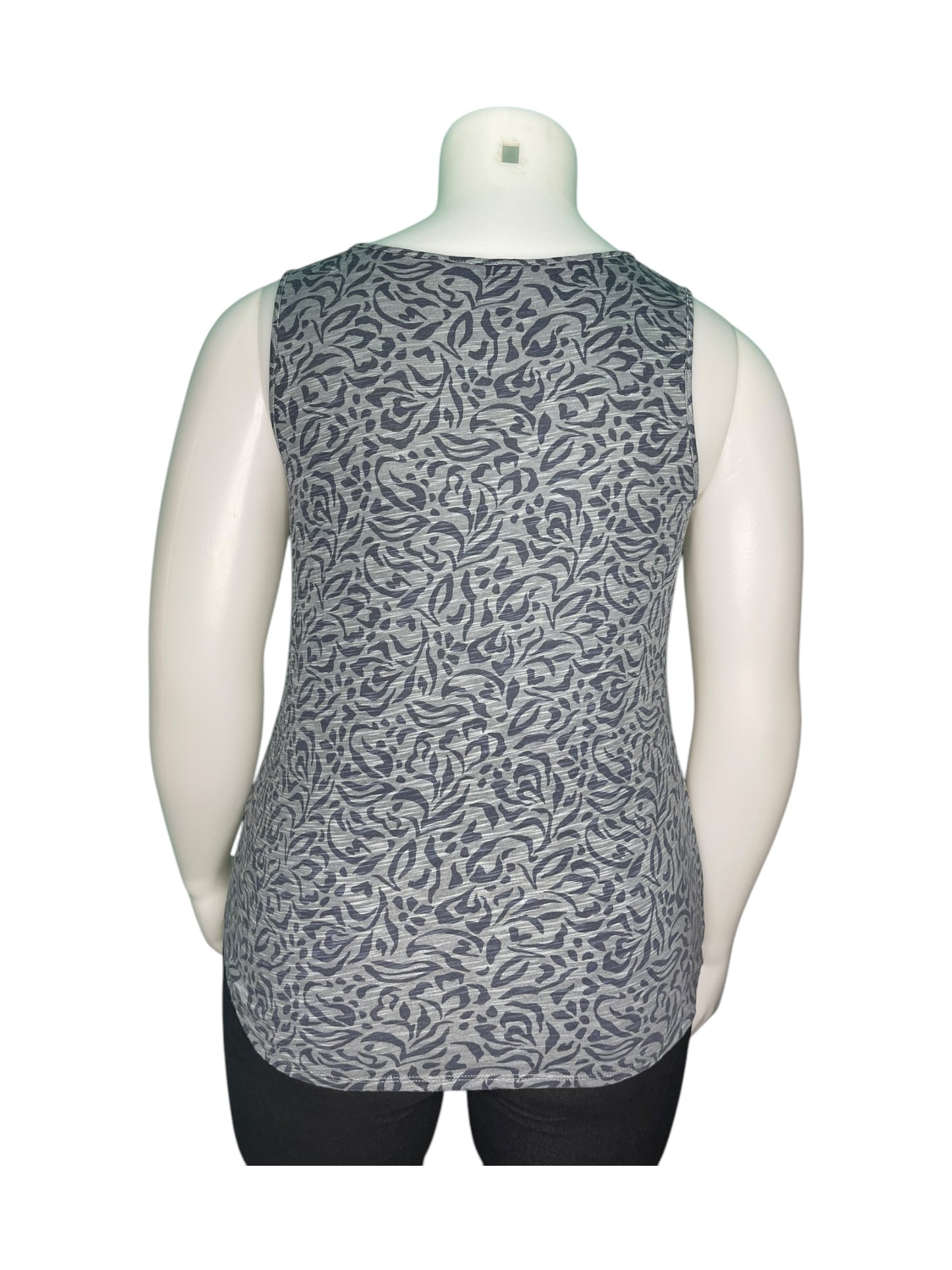 Grey Floral Patterned Tank Top