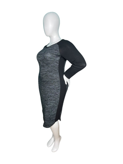 Grey w/ Black Long Sleeve Dress