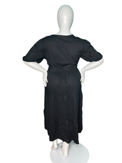 Black 3/4 Sleeved Dress w/ Button detail