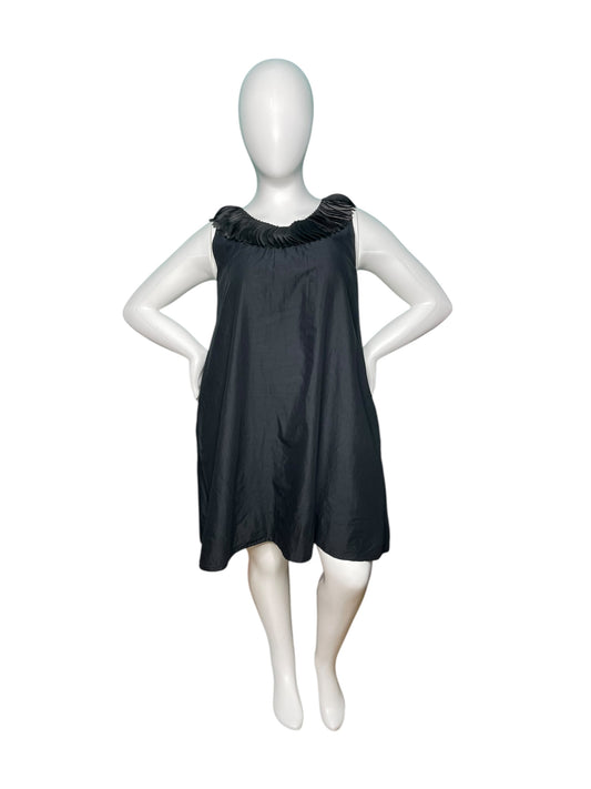 Black Dress w/ Neck Frill Detail