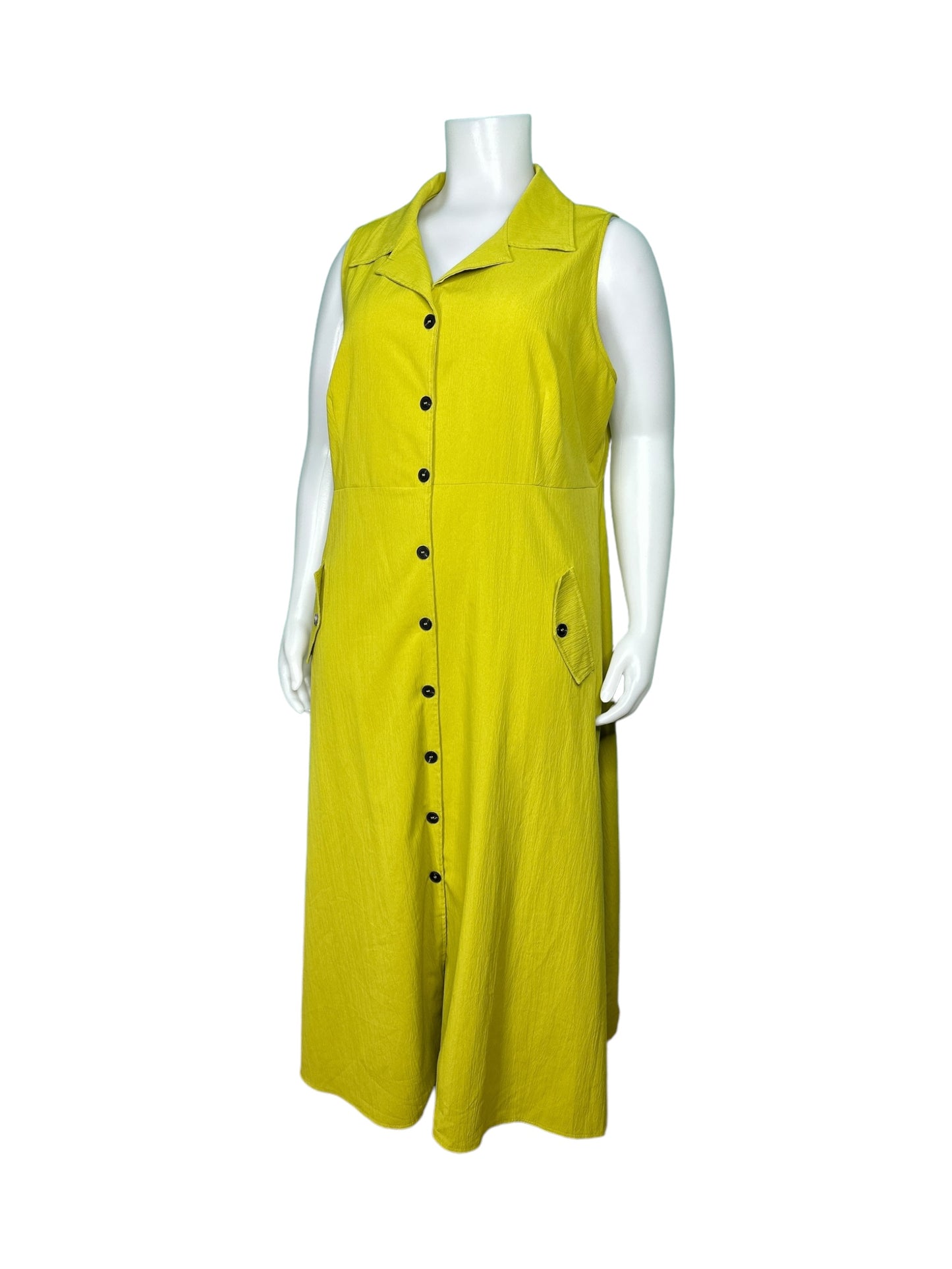 Light Green Button Up Sleeveless Maxi Dress