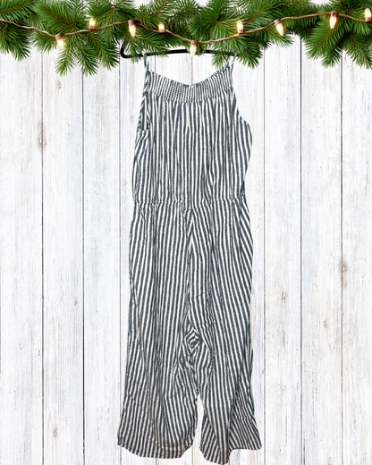 Blue & White Sleeveless Jumpsuit