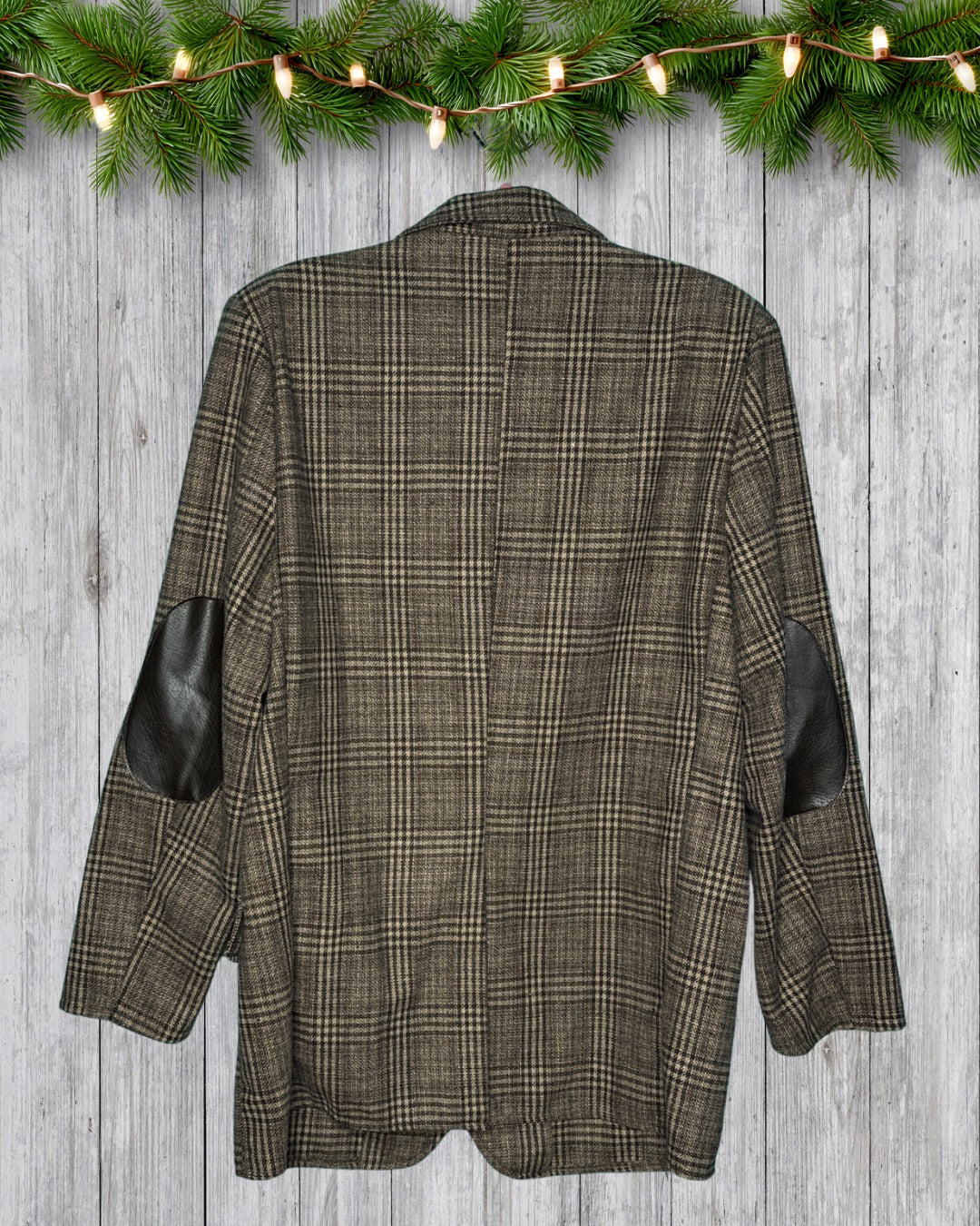 Brown and Cream Plaid Blazer